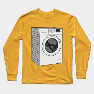 Washing machine cartoon illustration Long Sleeve T-Shirt